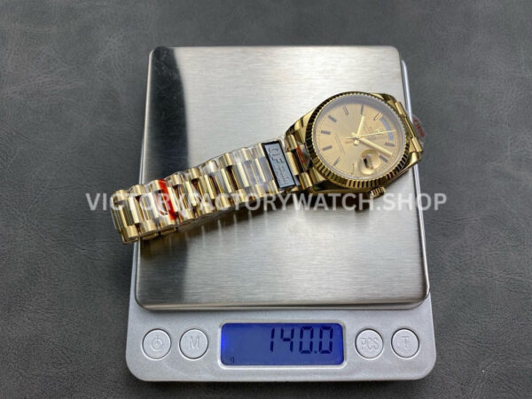 QF Factory Counterweight Rolex Day-Date 128238 36mm Full Yellow Gold Gold Dial