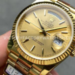 QF Factory Counterweight Rolex Day-Date 128238 36mm Full Yellow Gold Gold Dial
