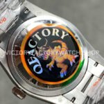 QF Factory Counterweight Rolex Day-Date 128236-0009 36mm Full 904L Baguette Diamond Ice Blue Dial