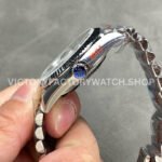 QF Factory Counterweight Rolex Day-Date 128236-0009 36mm Full 904L Baguette Diamond Ice Blue Dial