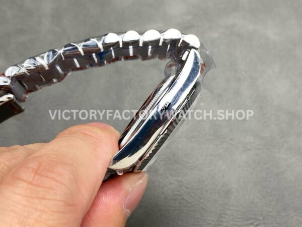 QF Factory Counterweight Rolex Day-Date 128236-0009 36mm Full 904L Baguette Diamond Ice Blue Dial