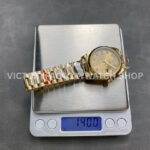 QF Factory Counterweight Rolex Day-Date 128238-0008 36mm Full Yellow Gold Diamond Mope Baguette Diamond Gold Dial