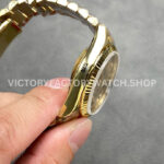 QF Factory Counterweight Rolex Day-Date 128238-0008 36mm Full Yellow Gold Diamond Mope Baguette Diamond Gold Dial