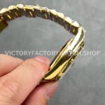 QF Factory Counterweight Rolex Day-Date 128238-0022 36mm Full Yellow Gold Diamond Mope Baguette Diamond Grey Dial