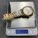 QF Factory Counterweight Rolex Day-Date 128238-0076 36mm Full Yellow Gold Roman Numerals Silver Dial