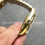 QF Factory Counterweight Rolex Day-Date 128238-0076 36mm Full Yellow Gold Roman Numerals Silver Dial