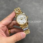 QF Factory Counterweight Rolex Day-Date 128238-0076 36mm Full Yellow Gold Roman Numerals W QF Factory Counterweight Rolex Day-Date 128238-0076 36mm Full Yellow Gold Roman Numerals White Dial