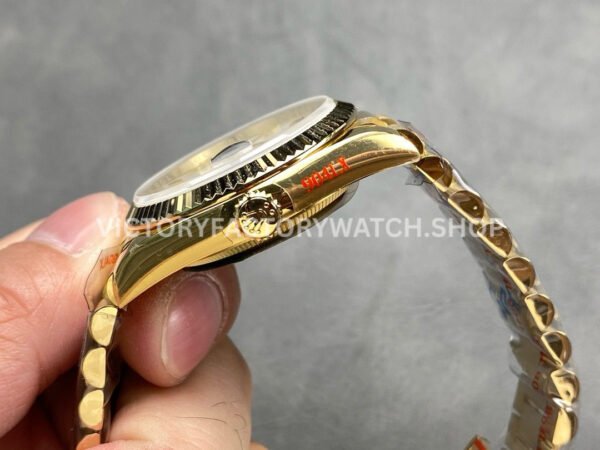 QF Factory Counterweight Rolex Day-Date 128238-0076 36mm Full Yellow Gold Roman Numerals W (5) QF Factory Counterweight Rolex Day-Date 128238-0076 36mm Full Yellow Gold Roman Numerals White Dial