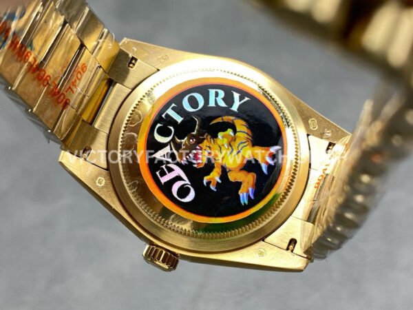 QF Factory Counterweight Rolex Day-Date 128238-0076 36mm Full Yellow Gold Roman Numerals W (6) QF Factory Counterweight Rolex Day-Date 128238-0076 36mm Full Yellow Gold Roman Numerals White Dial