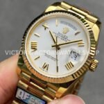 QF Factory Counterweight Rolex Day-Date 128238-0076 36mm Full Yellow Gold Roman Numerals Whi (1) QF Factory Counterweight Rolex Day-Date 128238-0076 36mm Full Yellow Gold Roman Numerals White Dial