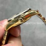 QF Factory Counterweight Rolex Day-Date 128238-0130 36mm Full Yellow Gold Baguette Diamo (4) QF Factory Counterweight Rolex Day-Date 128238-0130 36mm Full Yellow Gold Baguette Diamond Green Dial