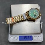 QF Factory Counterweight Rolex Day-Date 128238-0130 36mm Full Yellow Gold Baguette Diamo (5) QF Factory Counterweight Rolex Day-Date 128238-0130 36mm Full Yellow Gold Baguette Diamond Green Dial