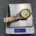 QF Factory Counterweight Rolex Day-Date 128238 36mm Full Yellow Gold Baguette Diamond Gold Dial