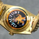 QF Factory Counterweight Rolex Day-Date 128238 36mm Full Yellow Gold Baguette Diamond Gold Dial