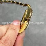 QF Factory Counterweight Rolex Day-Date 128238 36mm Full Yellow Gold Baguette Diamond Gold Dial