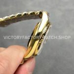 QF Factory Counterweight Rolex Day-Date 128238 36mm Full Yellow Gold Diamond Mo (4) QF Factory Counterweight Rolex Day-Date 128238 36mm Full Yellow Gold Diamond Mope&Baguette Diamond Silver Dial