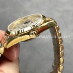 QF Factory Counterweight Rolex Day-Date 128238 36mm Full Yellow Gold Diamond Mo (7) QF Factory Counterweight Rolex Day-Date 128238 36mm Full Yellow Gold Diamond Mope&Baguette Diamond Silver Dial