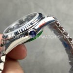 QF Factory Counterweight Rolex Day-Date 128239-0023 36mm Full 904L Diamond Mope Baguette Diamond Blue Dial