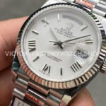 QF Factory Counterweight Rolex Day-Date 128239-0059 36mm Full 904L Roman Numerals White Dial (4) QF Factory Counterweight Rolex Day-Date 128239-0059 36mm Full 904L Roman Numerals White Dial