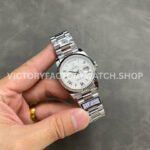 QF Factory Counterweight Rolex Day-Date 128239-0059 36mm Full 904L Roman Numerals White Dial (5) QF Factory Counterweight Rolex Day-Date 128239-0059 36mm Full 904L Roman Numerals White Dial