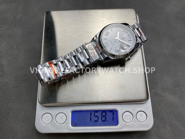 QF Factory Counterweight Rolex Day-Date 128239-0059 36mm Full 904L Roman Numerals White Dial (8) QF Factory Counterweight Rolex Day-Date 128239-0059 36mm Full 904L Roman Numerals White Dial