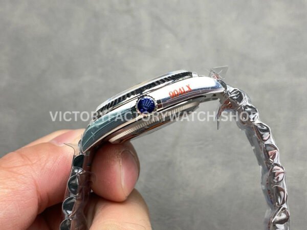 QF Factory Counterweight Rolex Day-Date 128239-0063 36mm Full 904L Roman Numerals Blue Dial