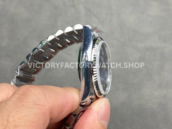 QF Factory Counterweight Rolex Day-Date 128239-0063 36mm Full 904L Roman Numerals Blue Dial