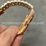 QF Factory Counterweight Rolex Day-Date 228235-0003 40mm Full Rose Gold Baguette Diamond Brown D QF Factory Counterweight Rolex Day-Date 228235-0003 40mm Full Rose Gold Baguette Diamond Brown Dial