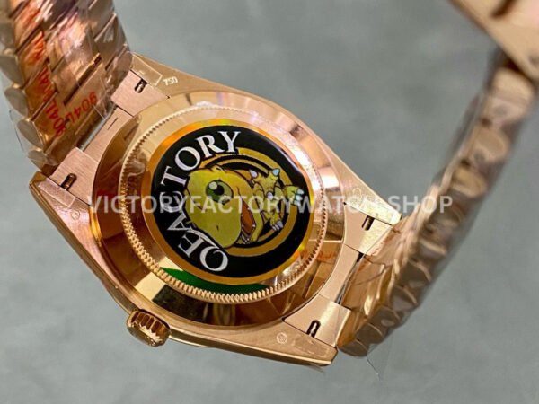 QF Factory Counterweight Rolex Day-Date 228235-0003 40mm Full Rose Gold Baguette Diamond Brown D (7) QF Factory Counterweight Rolex Day-Date 228235-0003 40mm Full Rose Gold Baguette Diamond Brown Dial