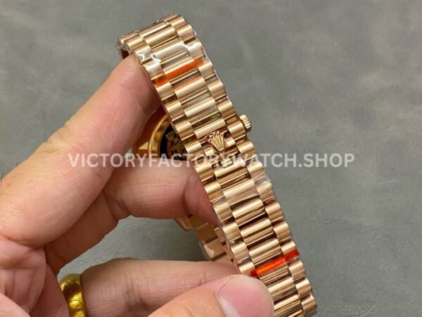 QF Factory Counterweight Rolex Day-Date 228235-0003 40mm Full Rose Gold Baguette Diamond Brown D (9) QF Factory Counterweight Rolex Day-Date 228235-0003 40mm Full Rose Gold Baguette Diamond Brown Dial