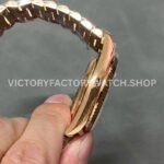 QF Factory 'Counterweight' Rolex Day-Date 228235-0025 40mm Full Rose Gold Roman Number Olive G (8) QF Factory Counterweight Rolex Day-Date 228235-0025 40mm Full Rose Gold Roman Number Olive Green Dial