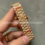 QF Factory Counterweight Rolex Day-Date 228235-0045 40mm Full Rose Gold Baguette Diamond Black D (5) QF Factory Counterweight Rolex Day-Date 228235-0045 40mm Full Rose Gold Baguette Diamond Black Dial