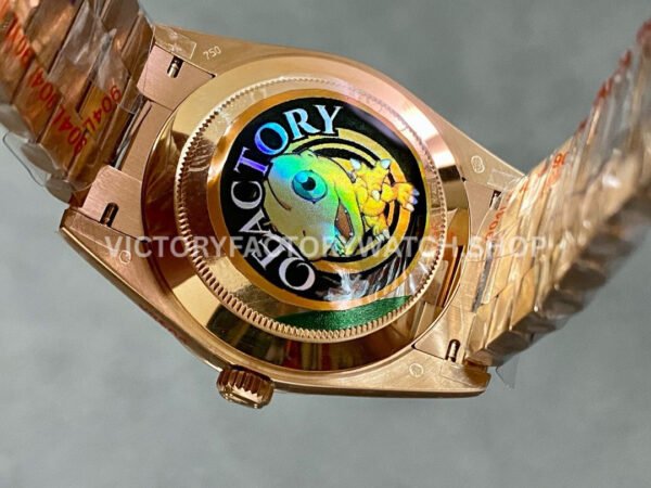 QF Factory Counterweight Rolex Day-Date 228235-0045 40mm Full Rose Gold Baguette Diamond Black D (7) QF Factory Counterweight Rolex Day-Date 228235-0045 40mm Full Rose Gold Baguette Diamond Black Dial