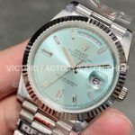 QF Factory Counterweight Rolex Day-Date 228236-0006 40mm Full Platinum Baguette Diamond Blue Dial QF Factory Counterweight Rolex Day-Date 228236-0006 40mm Full Platinum Baguette Diamond Blue Dial