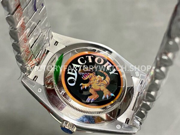 QF Factory Counterweight Rolex Day-Date 228236-0006 40mm Full Platinum Baguette Diamond Blue Dial (4) QF Factory Counterweight Rolex Day-Date 228236-0006 40mm Full Platinum Baguette Diamond Blue Dial