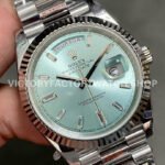 QF Factory Counterweight Rolex Day-Date 228236-0006 40mm Full Platinum Baguette Diamond Blue Dial (7) QF Factory Counterweight Rolex Day-Date 228236-0006 40mm Full Platinum Baguette Diamond Blue Dial