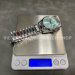 QF Factory Counterweight Rolex Day-Date 228236-0006 40mm Full Platinum Baguette Diamond Blue Dial (9) QF Factory Counterweight Rolex Day-Date 228236-0006 40mm Full Platinum Baguette Diamond Blue Dial