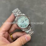 QF Factory Counterweight Rolex Day-Date 228236-0012 40mm Full Platinum Roman Numerals Blue Dial (2) QF Factory Counterweight Rolex Day-Date 228236-0012 40mm Full Platinum Roman Numerals Blue Dial