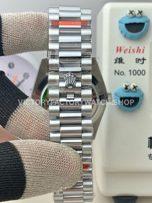 QF Factory Counterweight Rolex Day-Date 228236 40mm Full Platinum Arabic Numerals Ice Blue Dial