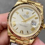 QF Factory Counterweight Rolex Day-Date 228238-0002 40mm Full Yellow Gold Roman Number Silver Di (8) QF Factory Counterweight Rolex Day-Date 228238-0002 40mm Full Yellow Gold Roman Number Silver Dial