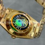 QF Factory Counterweight Rolex Day-Date 228238-0005 40mm Full Yellow Gold Baguette Diamon (7) QF Factory Counterweight Rolex Day-Date 228238-0005 40mm Full Yellow Gold Baguette Diamond Champagne Dial