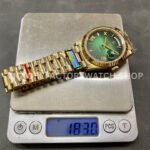 QF Factory Counterweight Rolex Day-Date 228238-0061 40mm Full Yellow Gold Roman Number Dark G (3) QF Factory Counterweight Rolex Day-Date 228238-0061 40mm Full Yellow Gold Roman Number Dark Green Dial