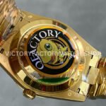 QF Factory Counterweight Rolex Day-Date 228238-0061 40mm Full Yellow Gold Roman Number Dark G (4) QF Factory Counterweight Rolex Day-Date 228238-0061 40mm Full Yellow Gold Roman Number Dark Green Dial