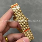 QF Factory Counterweight Rolex Day-Date 228238-0061 40mm Full Yellow Gold Roman Number Dark G (7) QF Factory Counterweight Rolex Day-Date 228238-0061 40mm Full Yellow Gold Roman Number Dark Green Dial