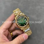 QF Factory Counterweight Rolex Day-Date 228238-0061 40mm Full Yellow Gold Roman Number Dark Gre (1) QF Factory Counterweight Rolex Day-Date 228238-0061 40mm Full Yellow Gold Roman Number Dark Green Dial