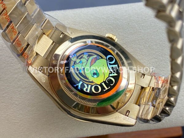 QF Factory Counterweight Rolex Day-Date 228238-0069 40mm Full Yellow Gold Roman Number Green Dial