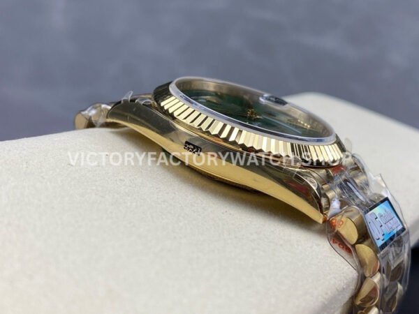QF Factory Counterweight Rolex Day-Date 228238-0069 40mm Full Yellow Gold Roman Number Green Dial