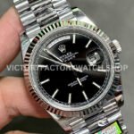 QF Factory Counterweight Rolex Day-Date 228239-0004 40mm Full White Gold Black Dial