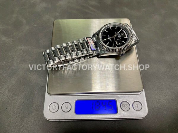 QF Factory Counterweight Rolex Day-Date 228239-0004 40mm Full White Gold Black Dial