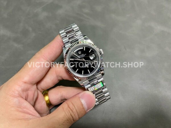 QF Factory Counterweight Rolex Day-Date 228239-0004 40mm Full White Gold Black Dial